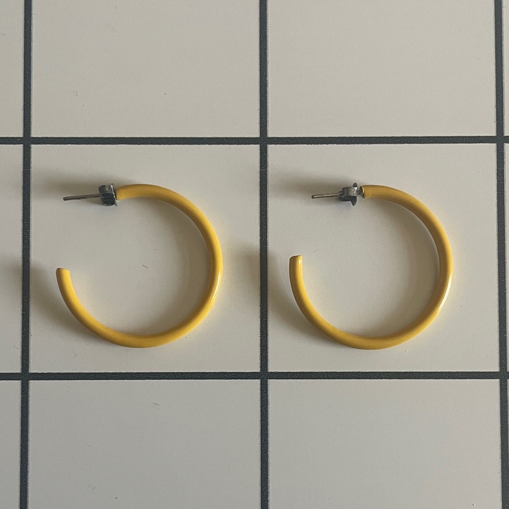 Vintage Yellow Hoop Earrings